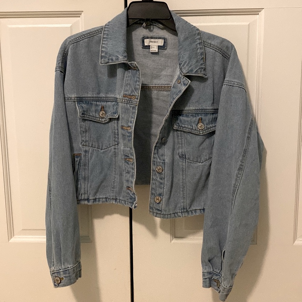 cropped jean jacket